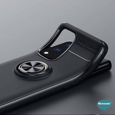 Microsonic Oppo A96 4G Kılıf Kickstand Ring Holder Kırmızı