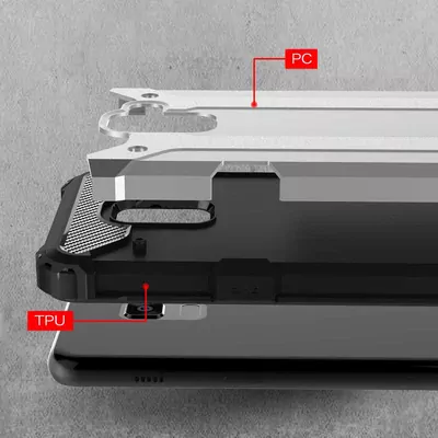 Microsonic Samsung Galaxy A8 2018 Kılıf Rugged Armor Gümüş