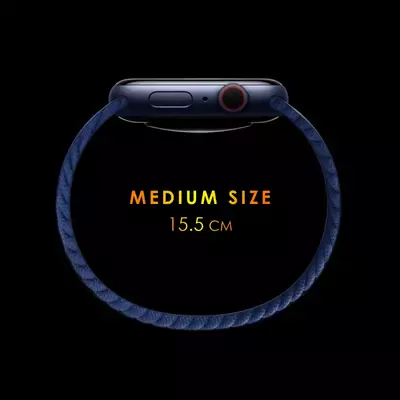 Microsonic Samsung Galaxy Watch 3 45mm Kordon, (Medium Size, 155mm) Braided Solo Loop Band Koyu Yeşil