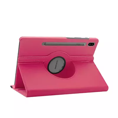 Microsonic Samsung Galaxy Tab S7 T870 Kılıf 360 Rotating Stand Deri Pembe