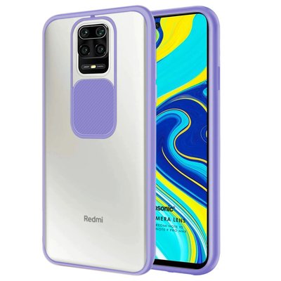 Microsonic Xiaomi Redmi Note 9 Pro Max Kılıf Slide Camera Lens Protection Lila