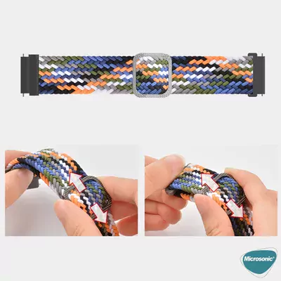 Microsonic Xiaomi Watch S3 Kordon Braided Loop Band Mavi Beyaz