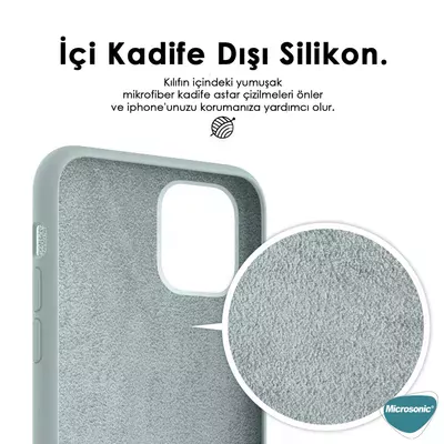 Microsonic Apple iPhone 15 Kılıf Liquid Lansman Silikon Lavanta Grisi