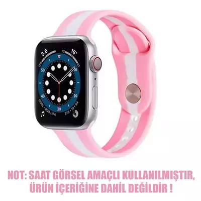 Microsonic Apple Watch Series 4 44mm Kordon Town Stripe Pembe