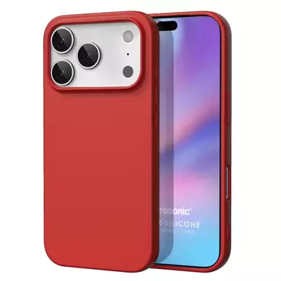 Microsonic Matte Silicone Apple iPhone 17 Pro Max Kılıf Kırmızı