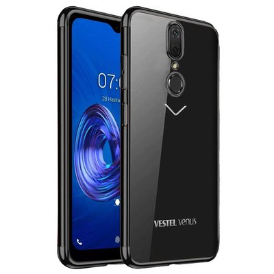 Microsonic Vestel Venüs V7 Kılıf Skyfall Transparent Clear Siyah