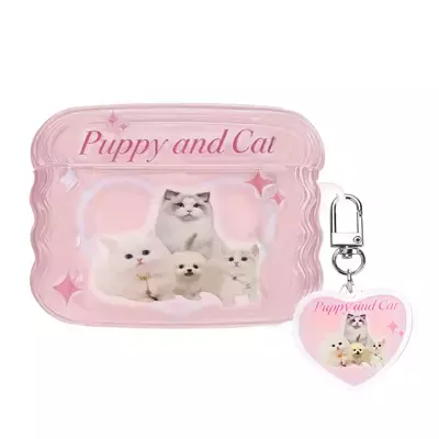 Microsonic AirPods Pro 2.Nesil Kılıf Figure Series Puppy and Cat Pembe