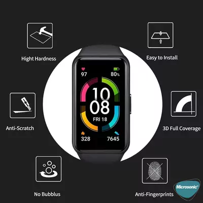 Microsonic Huawei Band 7 Tam Kaplayan Nano Cam Ekran Koruyucu Siyah