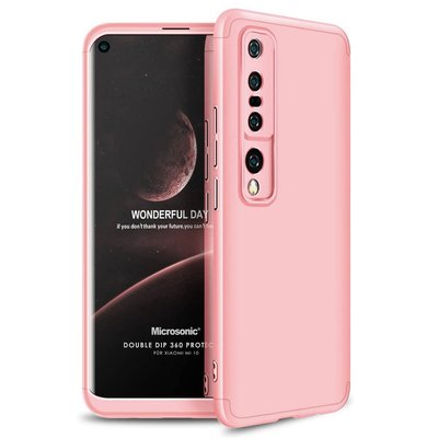 Microsonic Xiaomi Mi 10 Kılıf Double Dip 360 Protective AYS Rose Gold