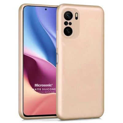 Microsonic Xiaomi Redmi K40 Pro+ Kılıf Matte Silicone Gold