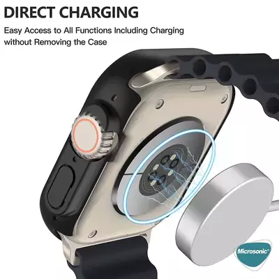 Microsonic Apple Watch Ultra 3 Kılıf Privacy Gizlilik Filtreli WatchBand Siyah