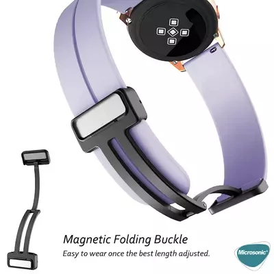 Microsonic Amazfit GTS 3 Kordon Ribbon Line Gri