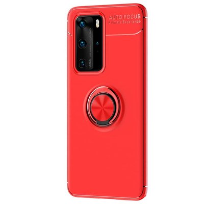 Microsonic Huawei P40 Pro Kılıf Kickstand Ring Holder Kırmızı