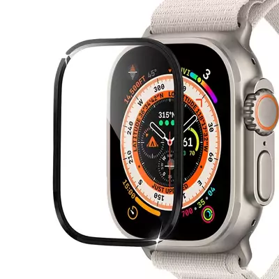 Microsonic Apple Watch Ultra Tam Kaplayan Cam Ekran Koruyucu V2 Siyah