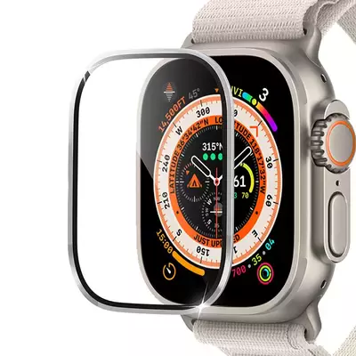 Microsonic Apple Watch Ultra Tam Kaplayan Cam Ekran Koruyucu V2 Gümüş