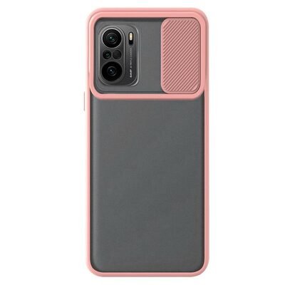 Microsonic Xiaomi Poco F3 Kılıf Slide Camera Lens Protection Rose Gold