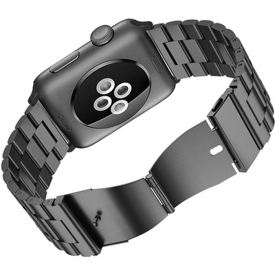 Microsonic Apple Watch Series 1 42mm Metal Stainless Steel Kordon Siyah