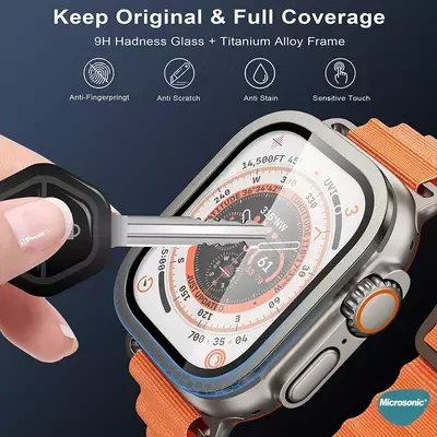 Microsonic Apple Watch Ultra Tam Kaplayan Cam Ekran Koruyucu V2 Gold