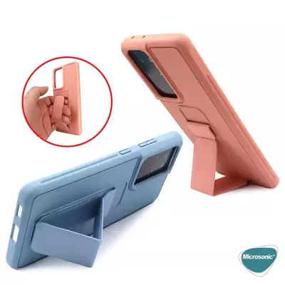 Microsonic Xiaomi Poco M5s Kılıf Hand Strap Rose Gold