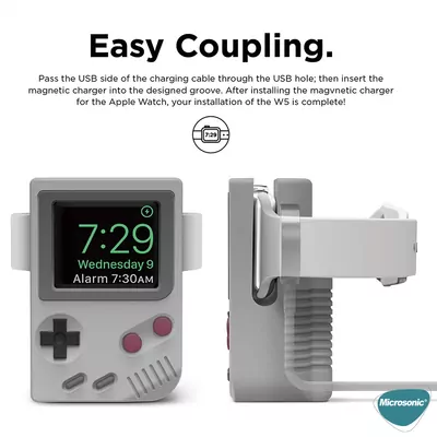 Microsonic Apple Watch Ultra 3 Masaüstü Şarj Standı Gameboy Gri
