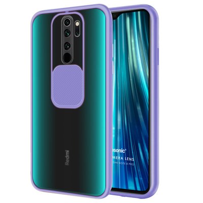 Microsonic Xiaomi Redmi Note 8 Pro Kılıf Slide Camera Lens Protection Lila