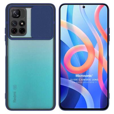 Microsonic Xiaomi Redmi Note 11 4G Kılıf Slide Camera Lens Protection Lacivert