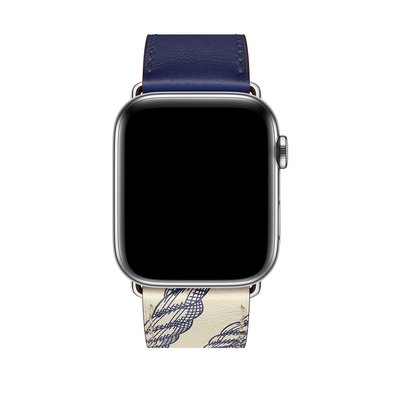 Microsonic Apple Watch Series 1 42mm Swift Leather Double Tour Strap Lacivert