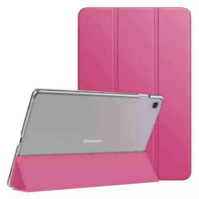 Microsonic Samsung Galaxy Tab A7 T500 Kılıf Slim Translucent Back Smart Cover Pembe