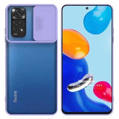 Microsonic Xiaomi Redmi Note 11 Kılıf Slide Camera Lens Protection Lila