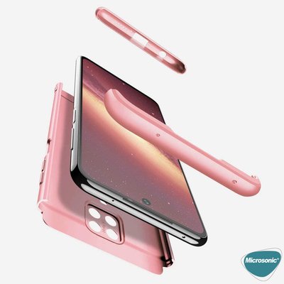 Microsonic Xiaomi Redmi Note 9 Pro Max Kılıf Double Dip 360 Protective AYS Rose Gold