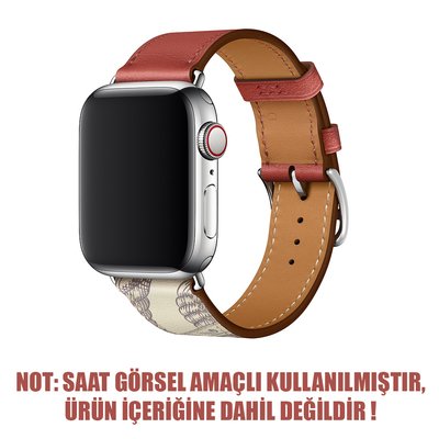 Microsonic Apple Watch Series 1 42mm Swift Leather Double Tour Strap Turuncu