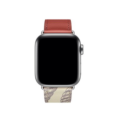 Microsonic Apple Watch Series 1 42mm Swift Leather Double Tour Strap Turuncu