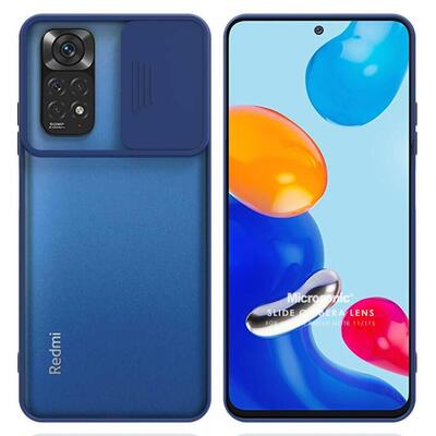 Microsonic Xiaomi Redmi Note 11 Kılıf Slide Camera Lens Protection Lacivert