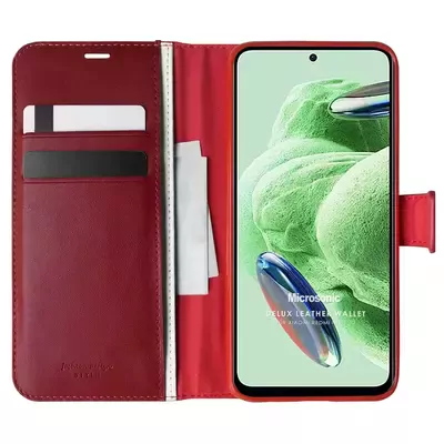 Microsonic Xiaomi Poco X5 5G Kılıf Delux Leather Wallet Kırmızı