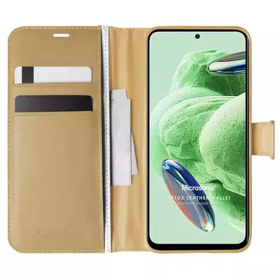 Microsonic Xiaomi Poco X5 5G Kılıf Delux Leather Wallet Gold