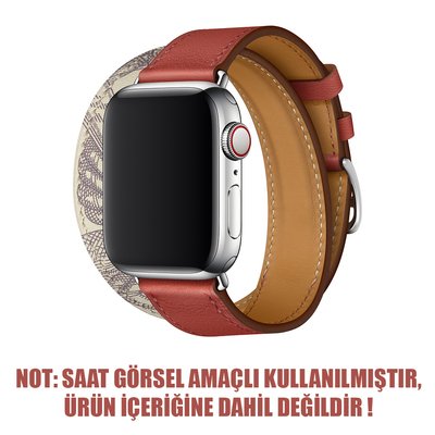 Microsonic Apple Watch Series 1 42mm Swift Leather Simple Tour Strap Turuncu