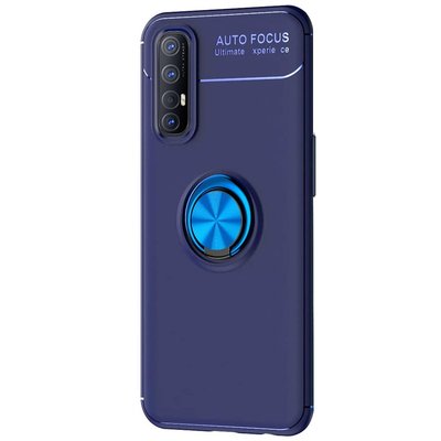 Microsonic Oppo Reno 3 Pro Kılıf Kickstand Ring Holder Lacivert