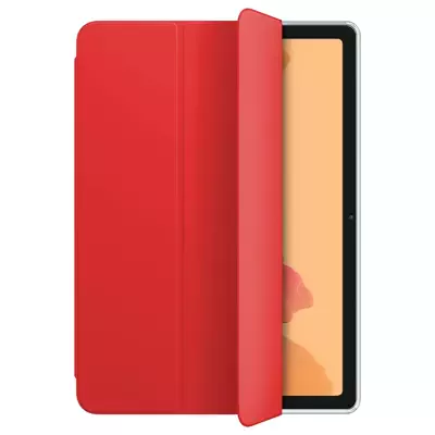 Microsonic Samsung Galaxy Tab A7 T500 Kılıf Slim Translucent Back Smart Cover Kırmızı