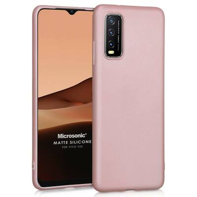 Microsonic Vivo Y11s Kılıf Matte Silicone Rose Gold