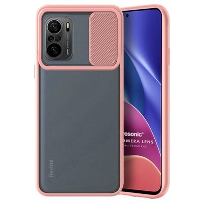 Microsonic Xiaomi Redmi K40 Pro+ Kılıf Slide Camera Lens Protection Rose Gold