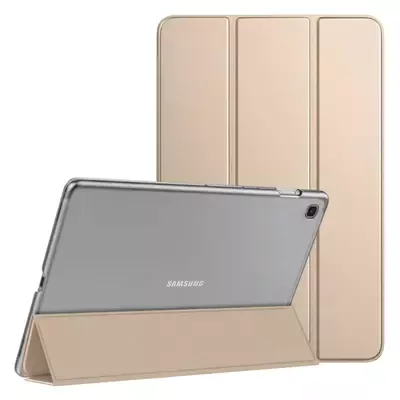 Microsonic Samsung Galaxy Tab A7 T500 Kılıf Slim Translucent Back Smart Cover Gold