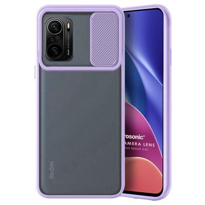 Microsonic Xiaomi Redmi K40 Pro+ Kılıf Slide Camera Lens Protection Lila