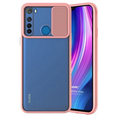 Microsonic Xiaomi Redmi Note 8 Kılıf Slide Camera Lens Protection Pembe