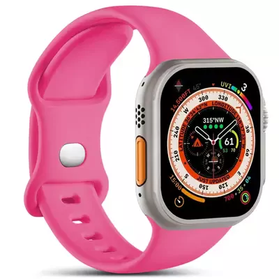 Microsonic Apple Watch Series 10 46mm Kordon ActiveFlex Wristband Koyu Pembe