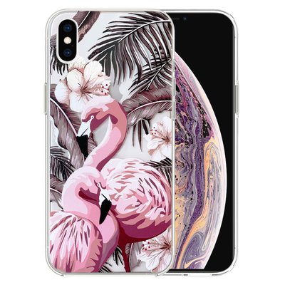 Microsonic iPhone XS Desenli Kılıf Flamingo