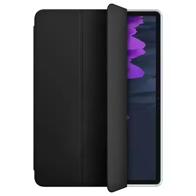 Microsonic Samsung Galaxy Tab S7 Plus T970 Kılıf Slim Translucent Back Smart Cover Siyah