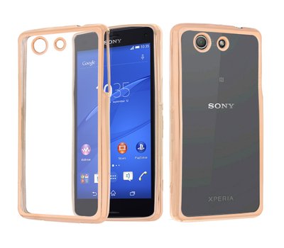 CaseUp Sony Xperia Z3 Compact Lazer Kesim Silikon Kılıf Gold