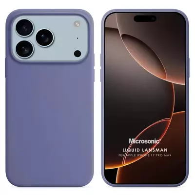Microsonic Apple iPhone 17 Pro Max Kılıf Liquid Lansman Silikon Lavanta Grisi