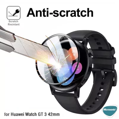 Microsonic Huawei Watch GT5 41mm Tam Kaplayan Temperli Cam Full Ekran Koruyucu Siyah