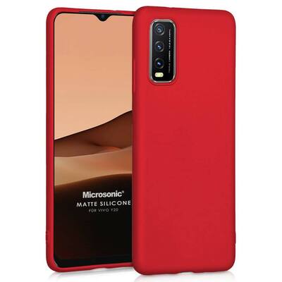 Microsonic Vivo Y11s Kılıf Matte Silicone Kırmızı